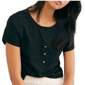 Free People Henley Crop Top